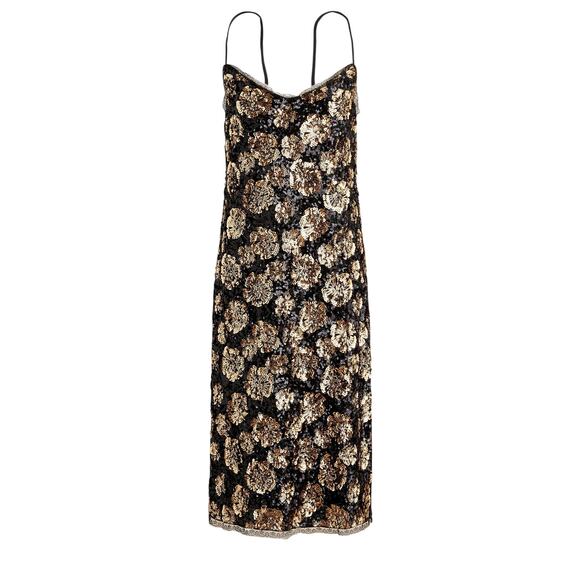 J. Crew Dresses & Skirts - J.Crew Embellished Black Collection Sequin Slip Dress Size 4